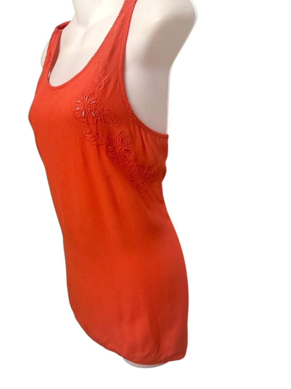 Eyeshadow Y2K Coral Embroidered Floral Tank Top Boho Indie Festival Women S - Picture 7 of 7